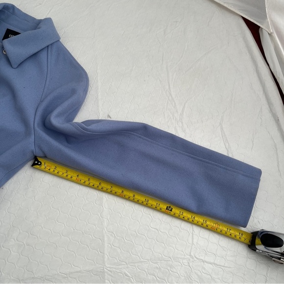 Express vintage 90s Y2K light blue single breast wool pea coat M - Picture 12 of 14